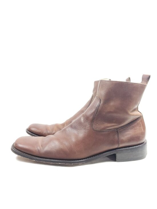 Kenneth Cole Mens Size 12 Brown Leather Ankle Boots Side Zipper